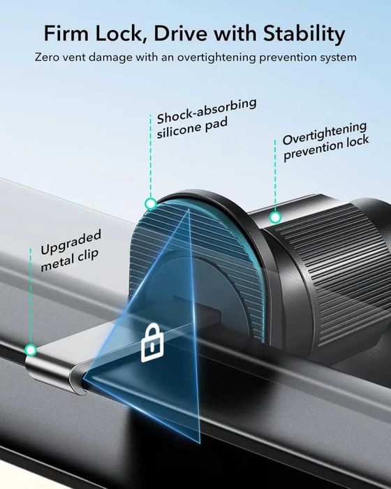 Магнитный автодержатель ESR OmniLock Magnetic Air Vent Car Mount Black