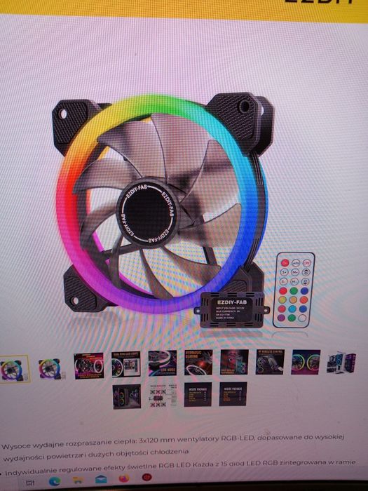 Wentylator podswietlany RBG