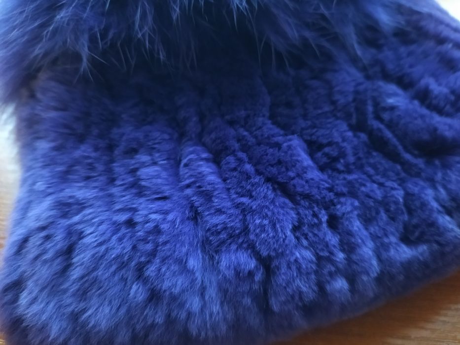 Зимняя шапка женская натуральный мех кролик