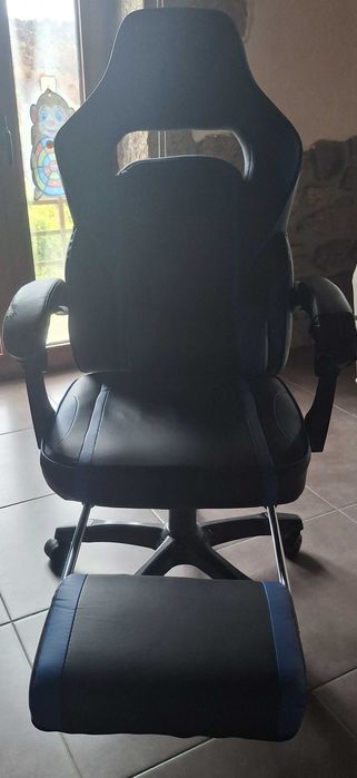 Cadeira apoio para pés Preto+Azul