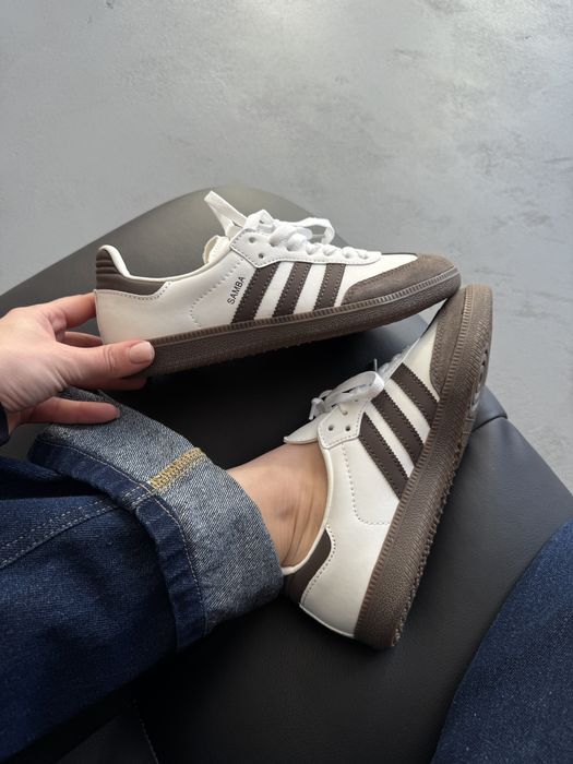 Кросівки Кроссовки Adidas Samba Beige Brown Кросовки повсякденні