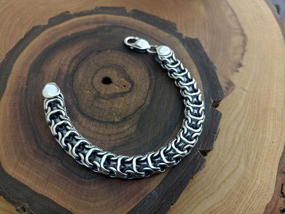 Серебряный браслет Рамзес на руку. Срібний ланцюг на руку чоловічий