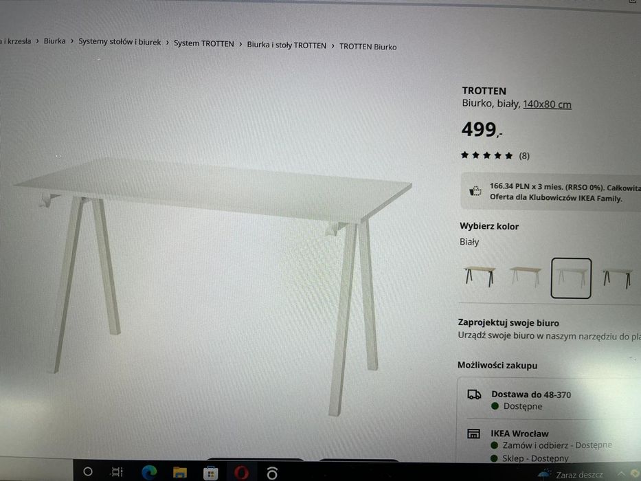 Duże białe biurko