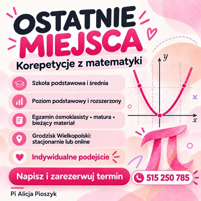 Korepetycje z matematyki | Grodzisk Wlkp. i online