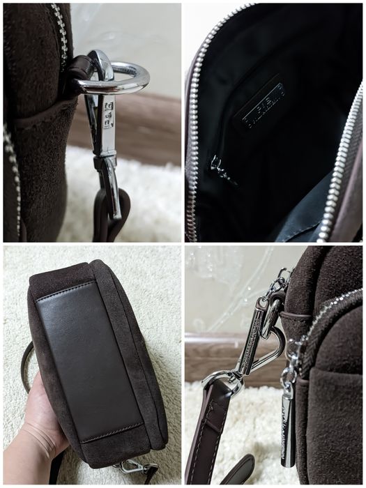 Женская сумка кроссбоди из натуральной замши Polina & Eiterou шоколад