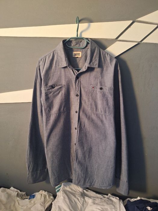 Чоловіча сіра сорочка Tommy Hilfiger XL