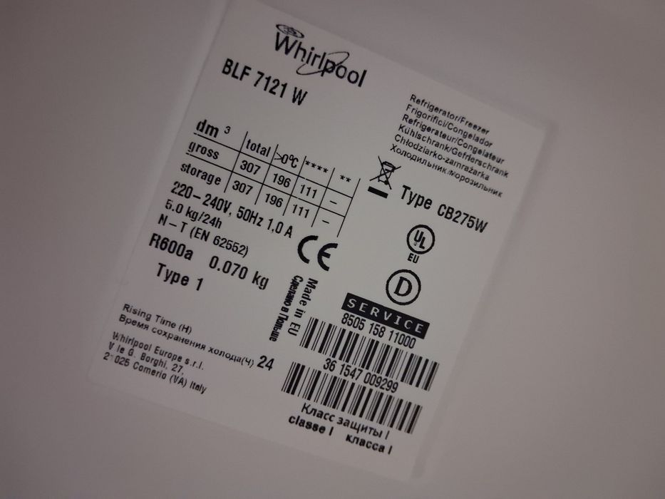 Frigorífico Combinado Whirlpool BLF 7121 W – Excelente Estado