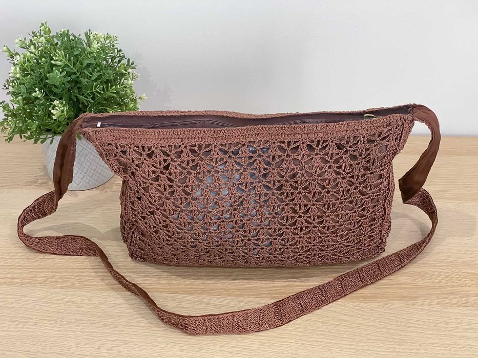 Torebka w kolorze brązowym, handmade