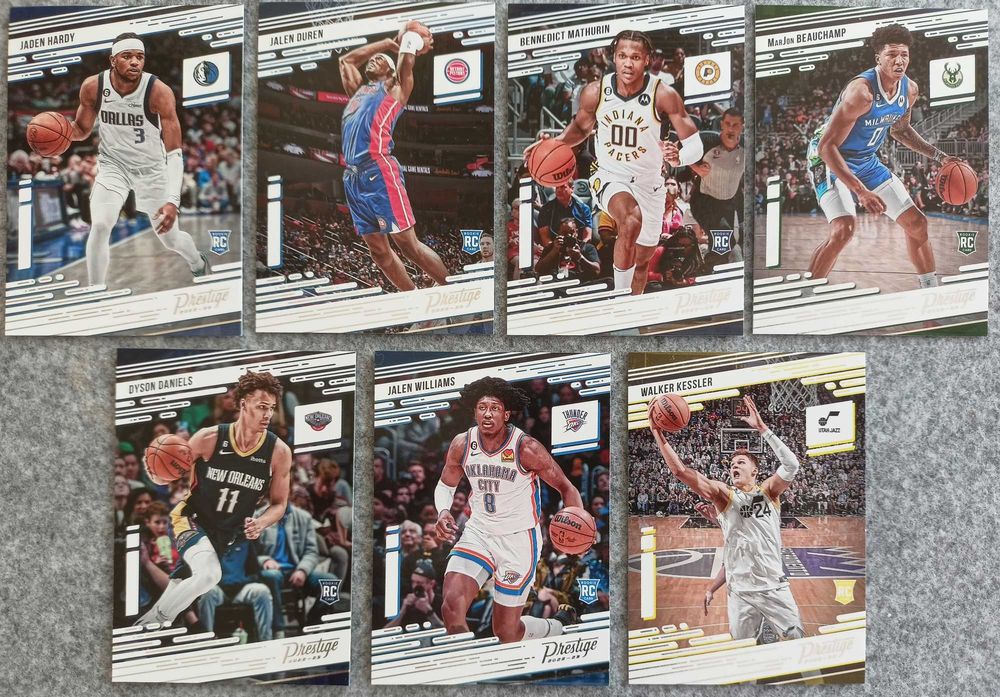7 kart NBA Rookie 2022-23 Prestige Duren Kessler Williams Mathurin