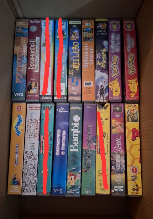 Cassetes VHS e DVD
