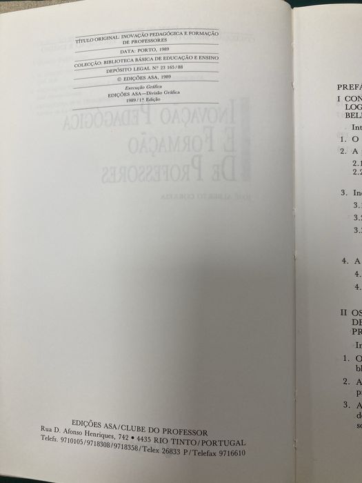 Livro Inovação Pedagógica e Formação de Professores