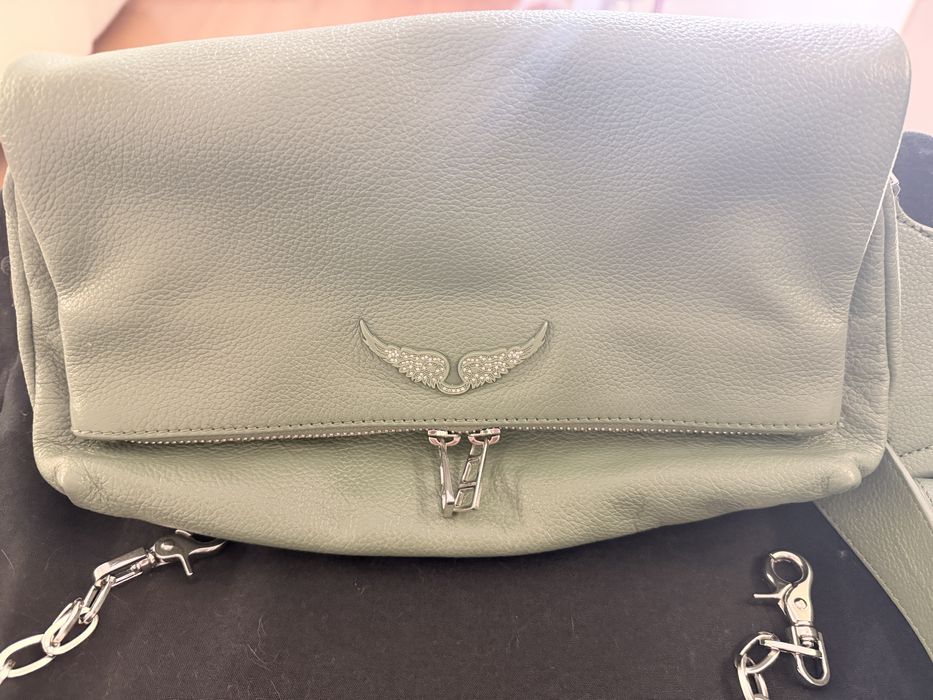 Mala Zadig & Voltaire em pele verde – excelente estado