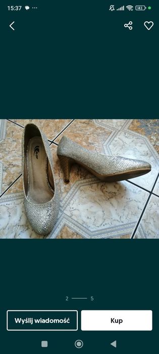 Buty na obcasiku srebrne