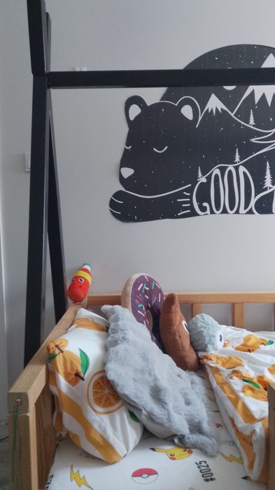 łóżko domek drewniane