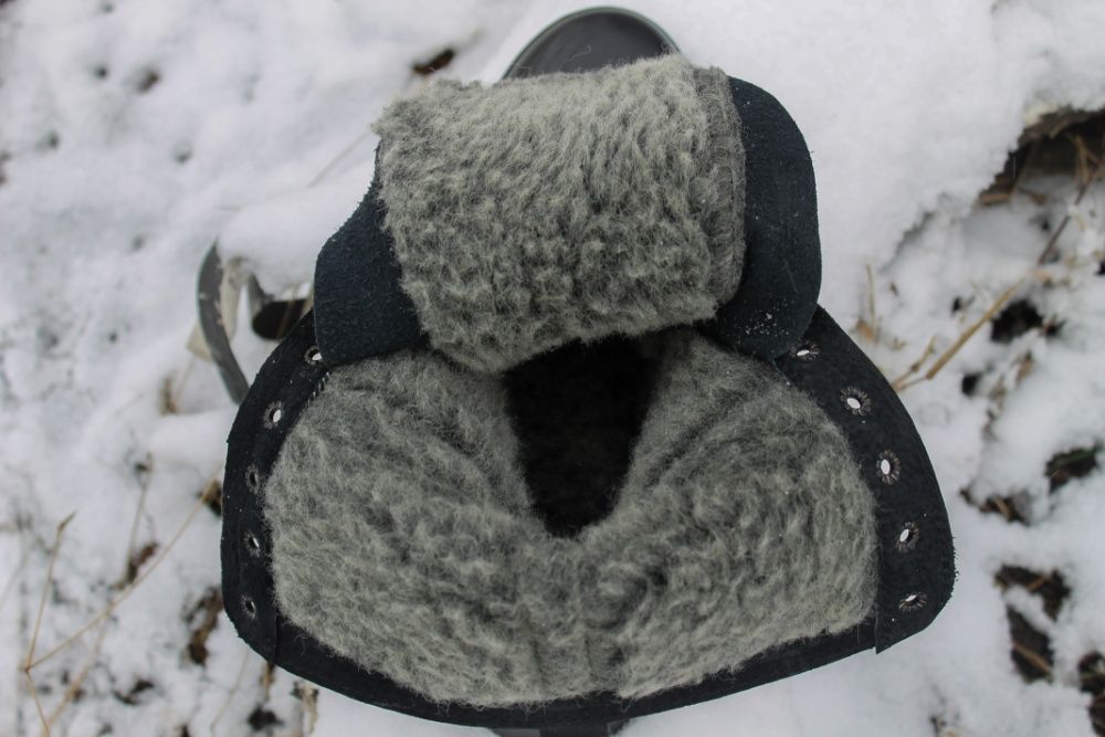 Ботинки, берцы зимние на змейке из натуральной кожи и шерсти (B1 M)