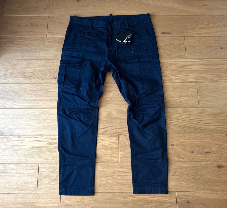 Dsquared2 Męskie Bojówki Sexy Cargo Pants Granatowe 54