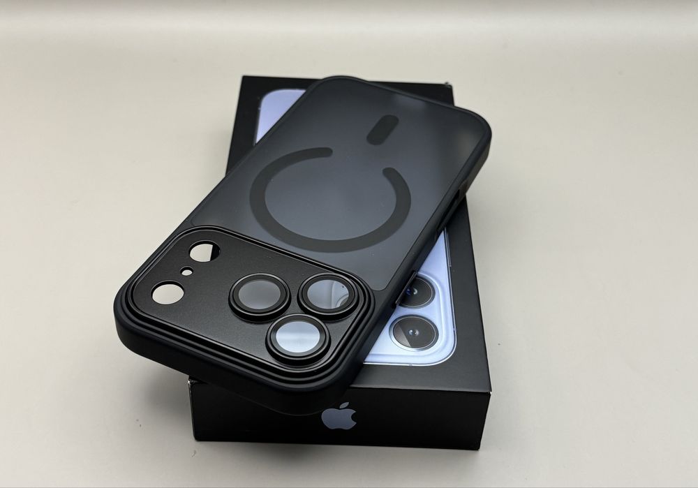 Матовый чехол iPhone 17 Pro Max черный MagSafe, 17 Pro синий MagSafe
