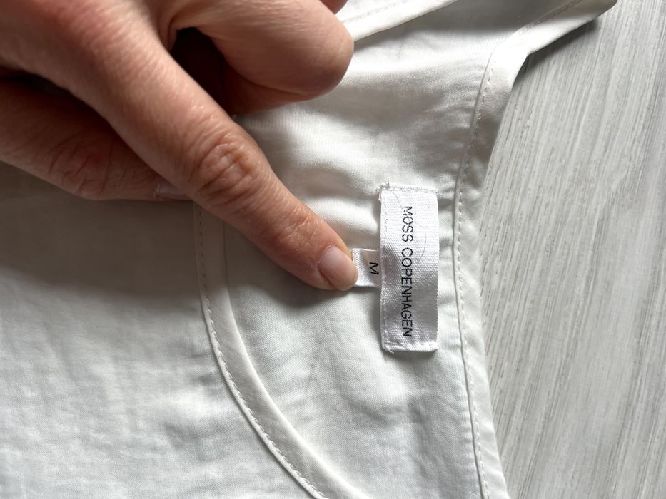 MOSS COPENHAGEN bluzka M – lejąca, asymetryczna, falbana, minimalistyczna