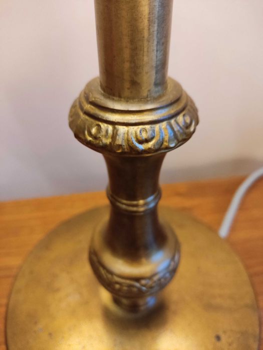 Lampa stara stołowa z abażurem