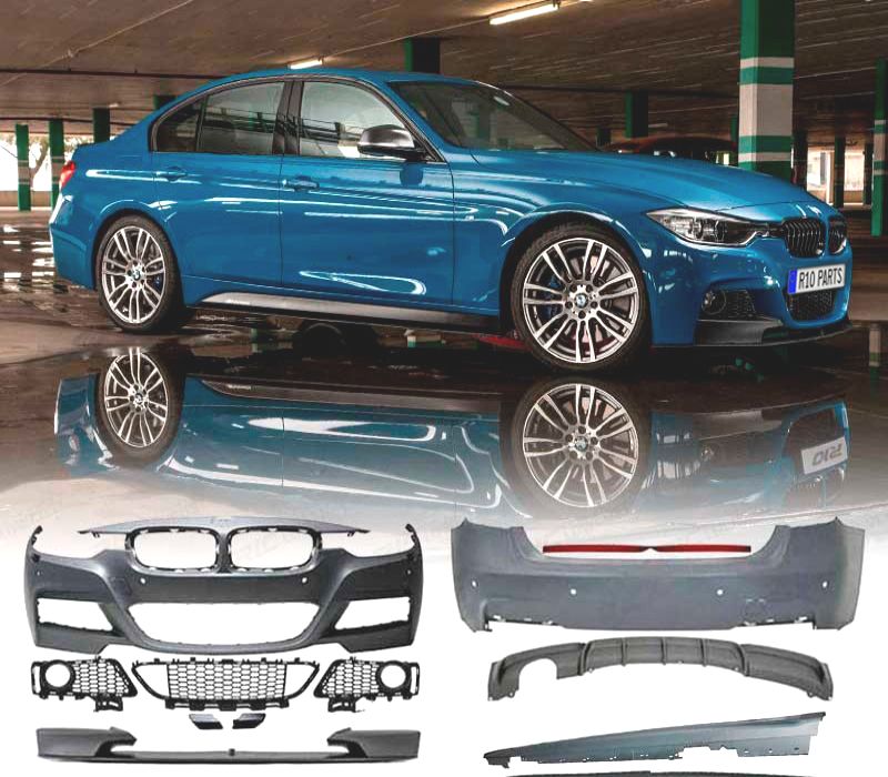 KIT CARROÇARIA BMW F30 LOOK M PERFORMANCE PDC SRA DUPLA PONTEIRA