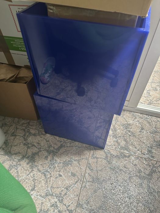 Ikea caixas arrumaçao azuis  para estante kallax