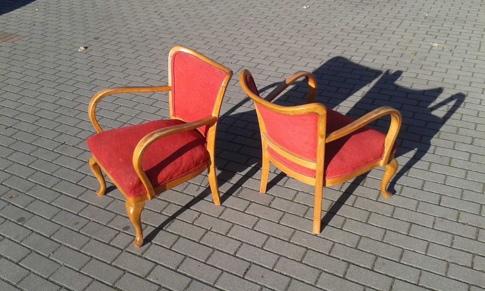Fotel PRL design Art Deco Ludwik lata 40 50 Vintage cena za 1 szt