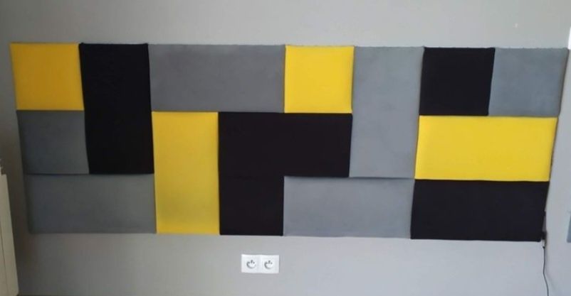Panele tapicerowane 76x200 szare, czarne, żółte