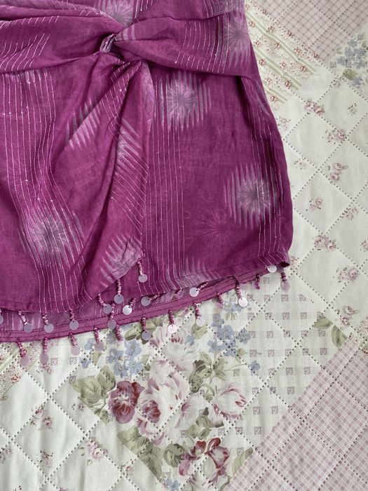 Fioletowa krótka spódniczka ze zdobieniami XL 42 pull&bear plażowa
