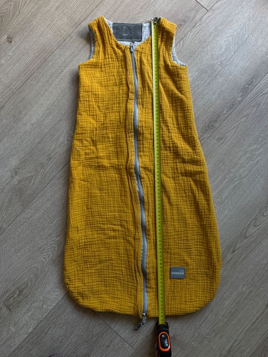 Śpiworek muślinowy Sleepee, musztardowy, 100% bawełna