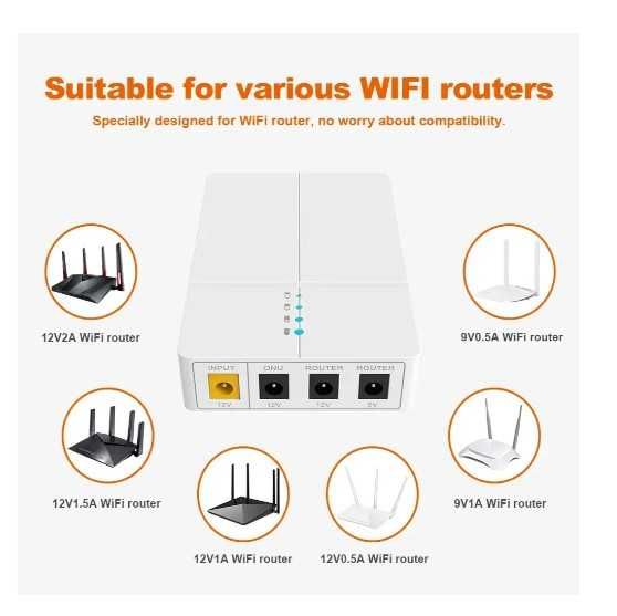 Джерело безперебійного живлення міні UPS WGP Optima UPS301 DC 9V 12V  7800mAh  для роутера та ону