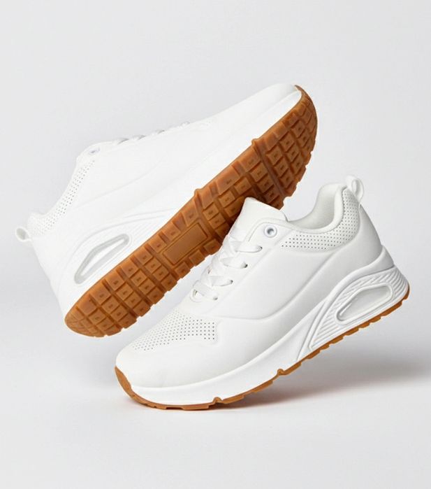 Białe sneakersy na grubej podeszwie Sylvie