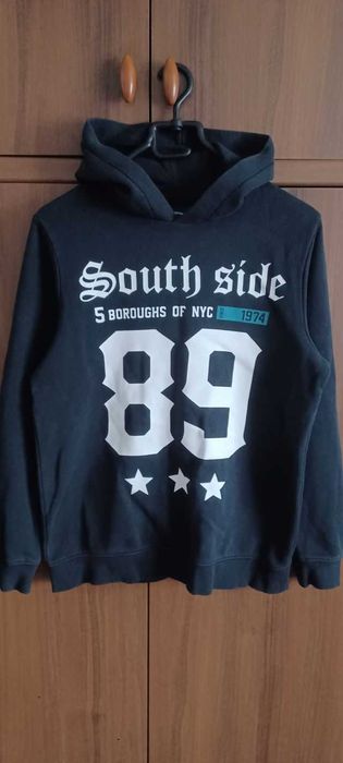 Bluza chłopięca czarna z kapturem, r. S/M