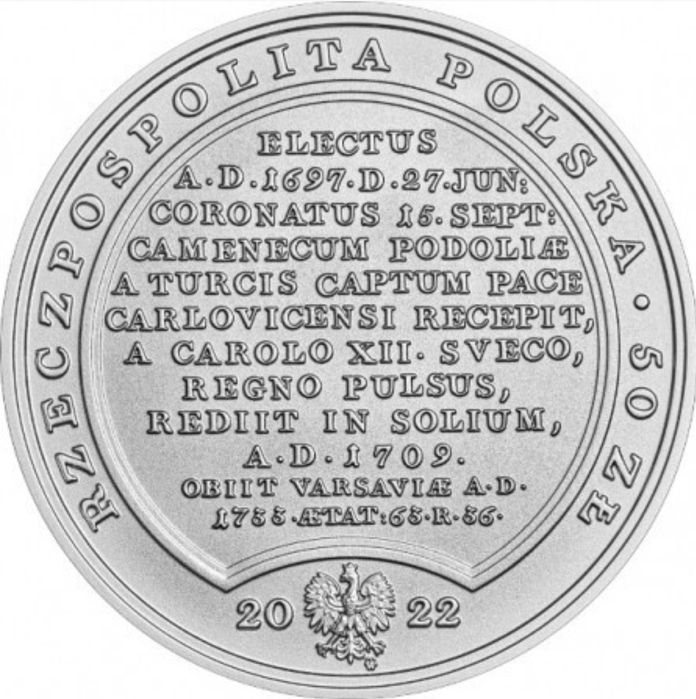 Odbiór Śląsk August II MOCNY 50 pln Skarby Stanisława Augusta SSA