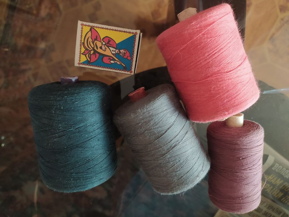 Большие катушки ниток - натуральный хлопок СССР