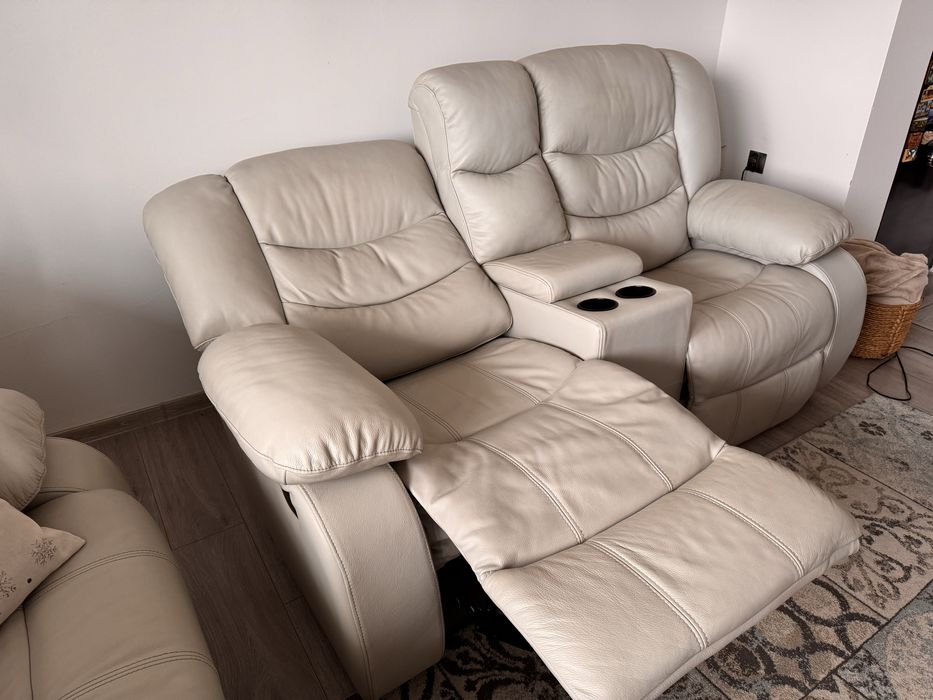 Zestaw ze skóry 3+2+1 meble Pyka