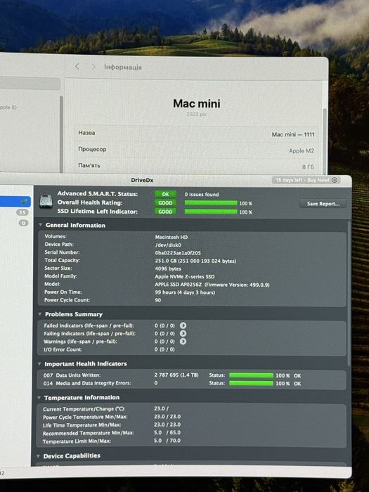 Apple Mac Mini M2 8/256GB 8CPU/ 10GPU 2023 99годин напрацювання
