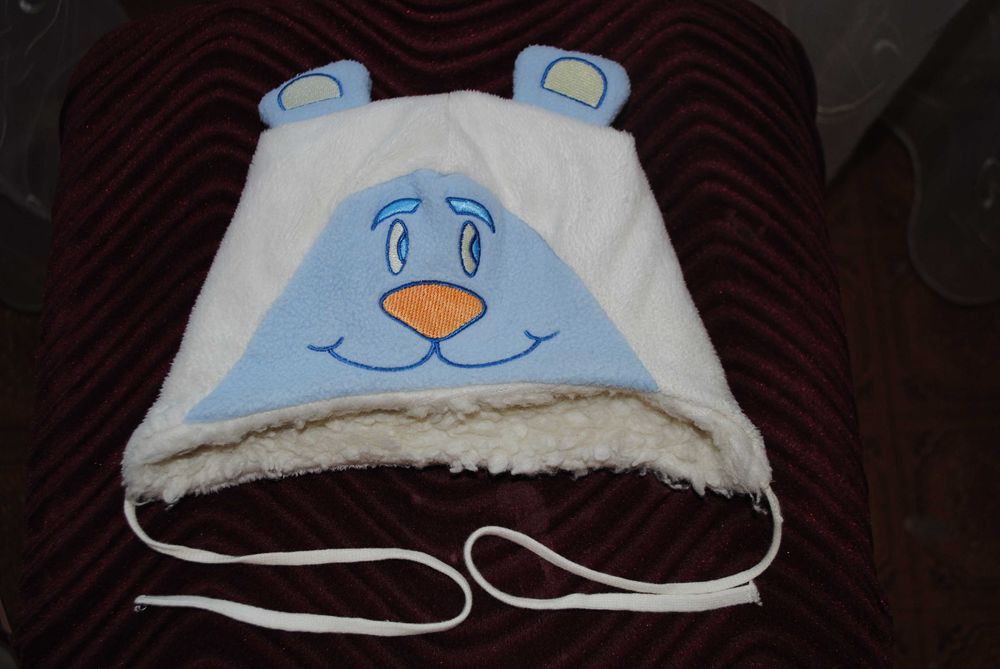 Зимняя шапка / шапочка на малыша с рождения, 0-3-4мес.