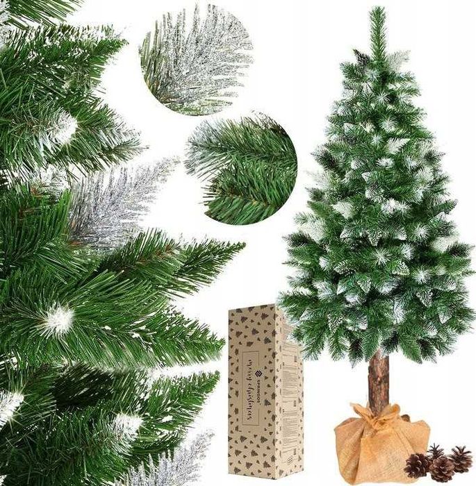 Ялинка сосна засніжена на натуральному пні  180 см штучна