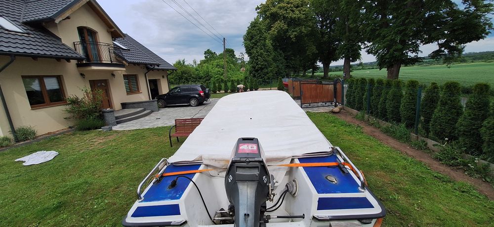 Łódź motorowa wędkarska 4,95 m + Mariner 40 KM + przyczepka