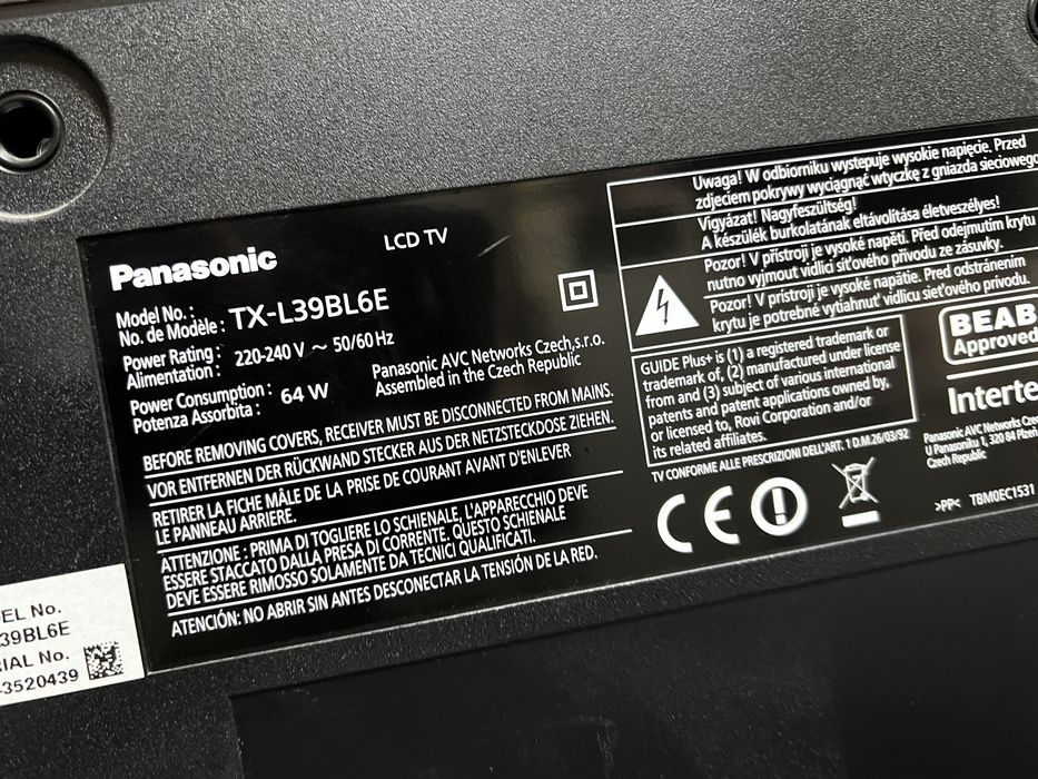 Телевізор panasonic 39”