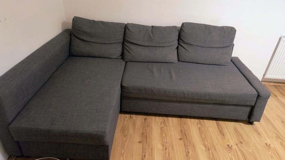Kanapa IKEA narożna z funkcją spania i pojemnikiem na pościel - narożnik - STAN BARDZO DOBRY WARSZAWA
