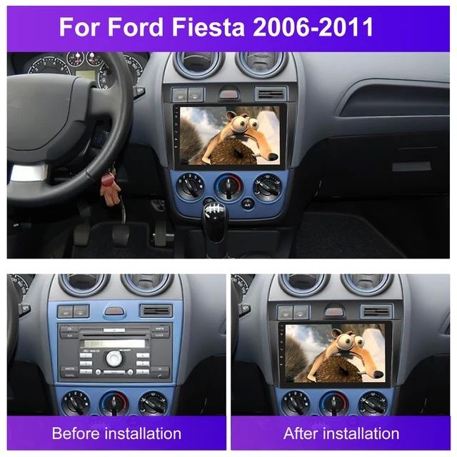 Rádio android 13 Ford FIESTA 2002-11 GPS carplay Wi-Fi 2/32gb SELADO