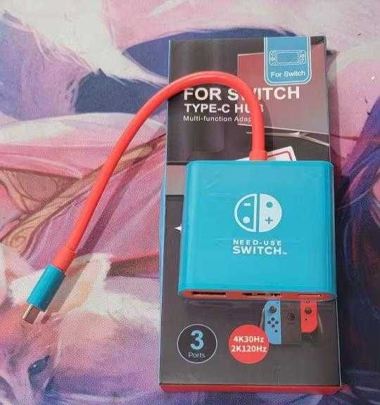 NOVO - Nintendo Switch Adaptador 3 em 1 - HDMI + USB 3.0 + PD 100W