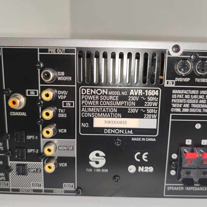 Denon AVR-1604 recetor de Home Cinema multicanal