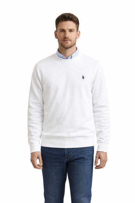 Polo ralph lauren biała bluza męska z bawełny z logo l 1i3a