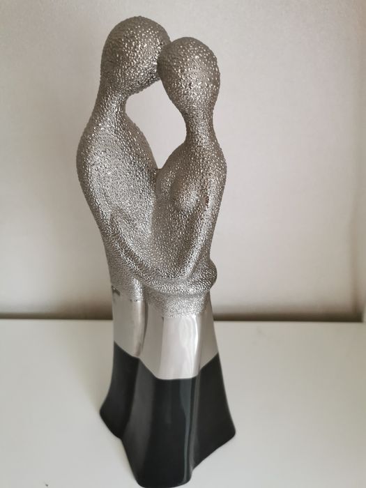 Figurka para czarno srebrna rodzina