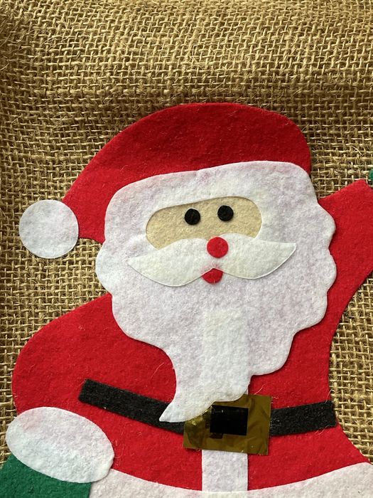 Sacos Pai Natal grandes (77x47 cm) em serapilheira (novos)
