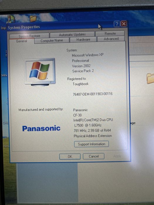 Ноутбук бронированный,сенсорный Panasonic Toughbook CF-30