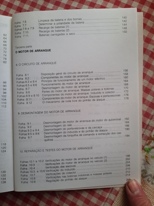 Manual do alternador,  bateria e motor de arranque