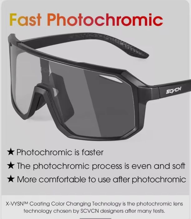 Fotochromowe okulary Rowerowe Sportowe SCVCN 32g CE 3 rodzaje Nowe